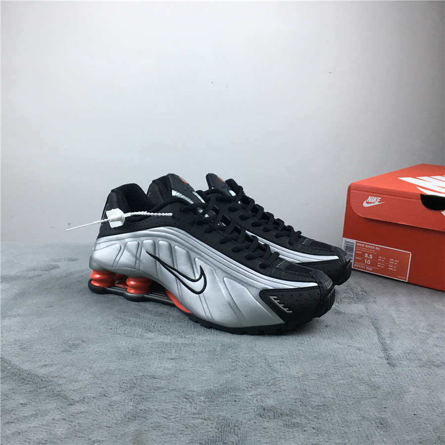 2019 Nike Shox R4 Silver Black Red Shoes - Click Image to Close